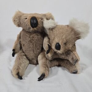 Two Vintage Koala Teddy Bears | Real Fur | Vintage Australian MCM Souveniers